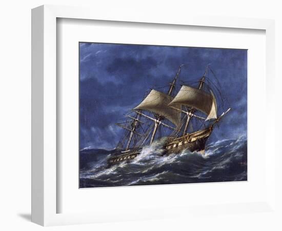 Frigate Regina of Kingdom of Sardinia-null-Framed Premium Giclee Print