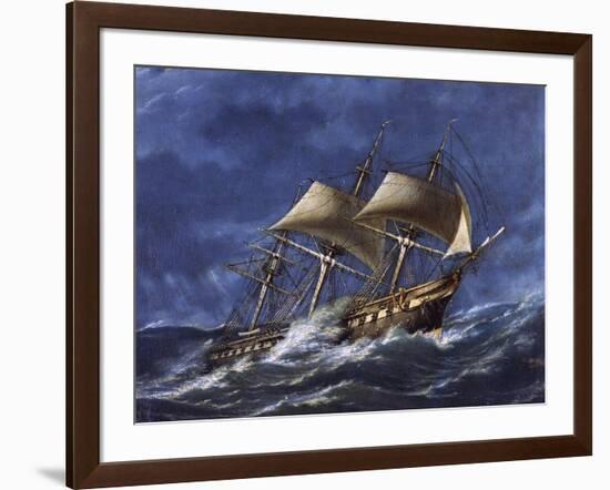 Frigate Regina of Kingdom of Sardinia-null-Framed Giclee Print