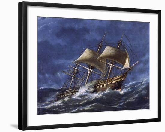 Frigate Regina of Kingdom of Sardinia-null-Framed Giclee Print