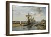 Frigates, Port of Harfleur, C.1852-53 (Oil on Canvas)-Johan-Barthold Jongkind-Framed Giclee Print