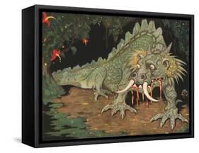 Frightened Dragon-null-Framed Stretched Canvas