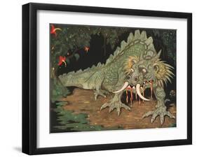 Frightened Dragon-null-Framed Art Print