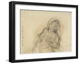 Frightened Woman-Honore Daumier-Framed Giclee Print