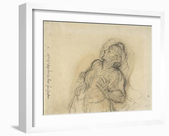 Frightened Woman-Honore Daumier-Framed Giclee Print