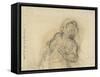 Frightened Woman-Honore Daumier-Framed Stretched Canvas