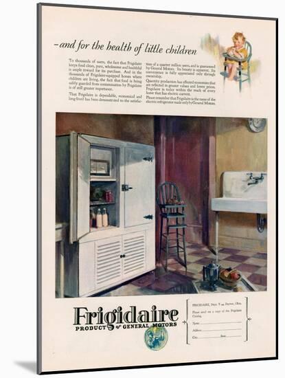 Frigidaire, Magazine Advertisement, USA, 1926-null-Mounted Giclee Print