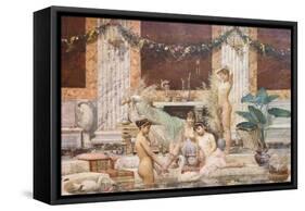 Frigidarium, 1882,-Alessandro Pigna-Framed Stretched Canvas