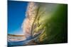 Frilly Lip-A powerful breaking wave backlit at sunrise, Hawaii-Mark A Johnson-Mounted Photographic Print