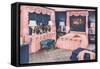 Frilly Pink Bedroom Suite-null-Framed Stretched Canvas