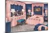 Frilly Pink Bedroom Suite-null-Mounted Art Print