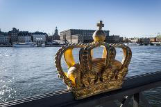 Skeppsholmsbron Bridge, Crown, Gilded, View on Stockholm Castle-Frina-Photographic Print