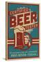 Frio River, Texas - Certified Beer Tester-Lantern Press-Stretched Canvas