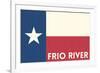 Frio River, Texas - Texas State Flag - Letterpress-Lantern Press-Framed Premium Giclee Print