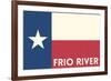 Frio River, Texas - Texas State Flag - Letterpress-Lantern Press-Framed Premium Giclee Print