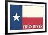 Frio River, Texas - Texas State Flag - Letterpress-Lantern Press-Framed Premium Giclee Print