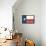 Frio River, Texas - Texas State Flag - Letterpress-Lantern Press-Framed Stretched Canvas displayed on a wall