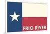 Frio River, Texas - Texas State Flag - Letterpress-Lantern Press-Framed Art Print