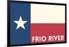 Frio River, Texas - Texas State Flag - Letterpress-Lantern Press-Framed Art Print