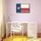 Frio River, Texas - Texas State Flag - Letterpress-Lantern Press-Framed Stretched Canvas displayed on a wall