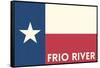 Frio River, Texas - Texas State Flag - Letterpress-Lantern Press-Framed Stretched Canvas