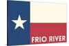 Frio River, Texas - Texas State Flag - Letterpress-Lantern Press-Stretched Canvas