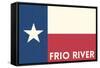 Frio River, Texas - Texas State Flag - Letterpress-Lantern Press-Framed Stretched Canvas