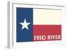 Frio River, Texas - Texas State Flag - Letterpress-Lantern Press-Framed Art Print