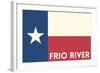 Frio River, Texas - Texas State Flag - Letterpress-Lantern Press-Framed Art Print