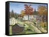 Frisbee Street School Wagon-Bob Fair-Framed Stretched Canvas