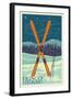 Frisco, Colorado - Crossed Skis-Lantern Press-Framed Art Print