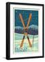 Frisco, Colorado - Crossed Skis-Lantern Press-Framed Art Print