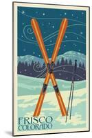 Frisco, Colorado - Crossed Skis-Lantern Press-Mounted Art Print