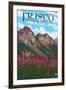 Frisco, Colorado - Fireweed and Mountains-Lantern Press-Framed Art Print