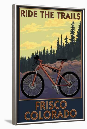 Frisco, Colorado - Ride the Trails-Lantern Press-Framed Art Print