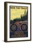 Frisco, Colorado - Ride the Trails-Lantern Press-Framed Art Print