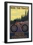 Frisco, Colorado - Ride the Trails-Lantern Press-Framed Art Print