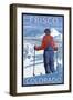 Frisco, Colorado - Skier Admiring-Lantern Press-Framed Art Print