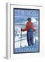 Frisco, Colorado - Skier Admiring-Lantern Press-Framed Art Print