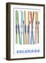 Frisco, Colorado - Skis in Snow-Lantern Press-Framed Art Print