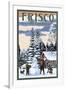 Frisco, Colorado - Snowman Scene-Lantern Press-Framed Art Print