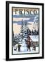 Frisco, Colorado - Snowman Scene-Lantern Press-Framed Art Print