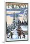 Frisco, Colorado - Snowman Scene-Lantern Press-Framed Art Print