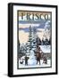 Frisco, Colorado - Snowman Scene-Lantern Press-Framed Art Print