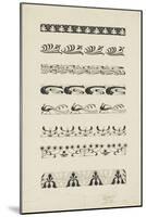 Frise d'éléments floraux et animaliers : raies, dauphins, paons-null-Mounted Giclee Print