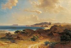 Beach at Estepona with a View of the Rock of Gibraltar-Fritz Bamberger-Framed Stretched Canvas