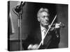 Fritz Kreisler, Austrian Born Violinist and Composer, Playing the Violin in an NBC Studio-Alfred Eisenstaedt-Stretched Canvas