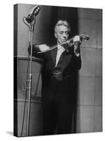 Fritz Kreisler, Austrian-Born Violinist and Composer, Playing Violin During Broadcast at NBC Studio-Alfred Eisenstaedt-Stretched Canvas