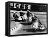 Fritz Scheidegger, Walter Schneider and Helmut Fath Competing in a Sidecar Race, 1959-null-Framed Stretched Canvas