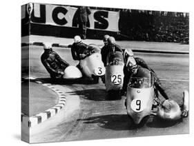 Fritz Scheidegger, Walter Schneider and Helmut Fath Competing in a Sidecar Race, 1959-null-Stretched Canvas