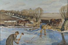 Farmhands fetching Ice, 1927-Fritz Syberg-Framed Giclee Print